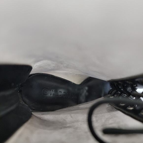 Y2k Wild Diva Clear Chunky Smoke Black Lace Up Heel Boots - 7.5 - Picture 9 of 12